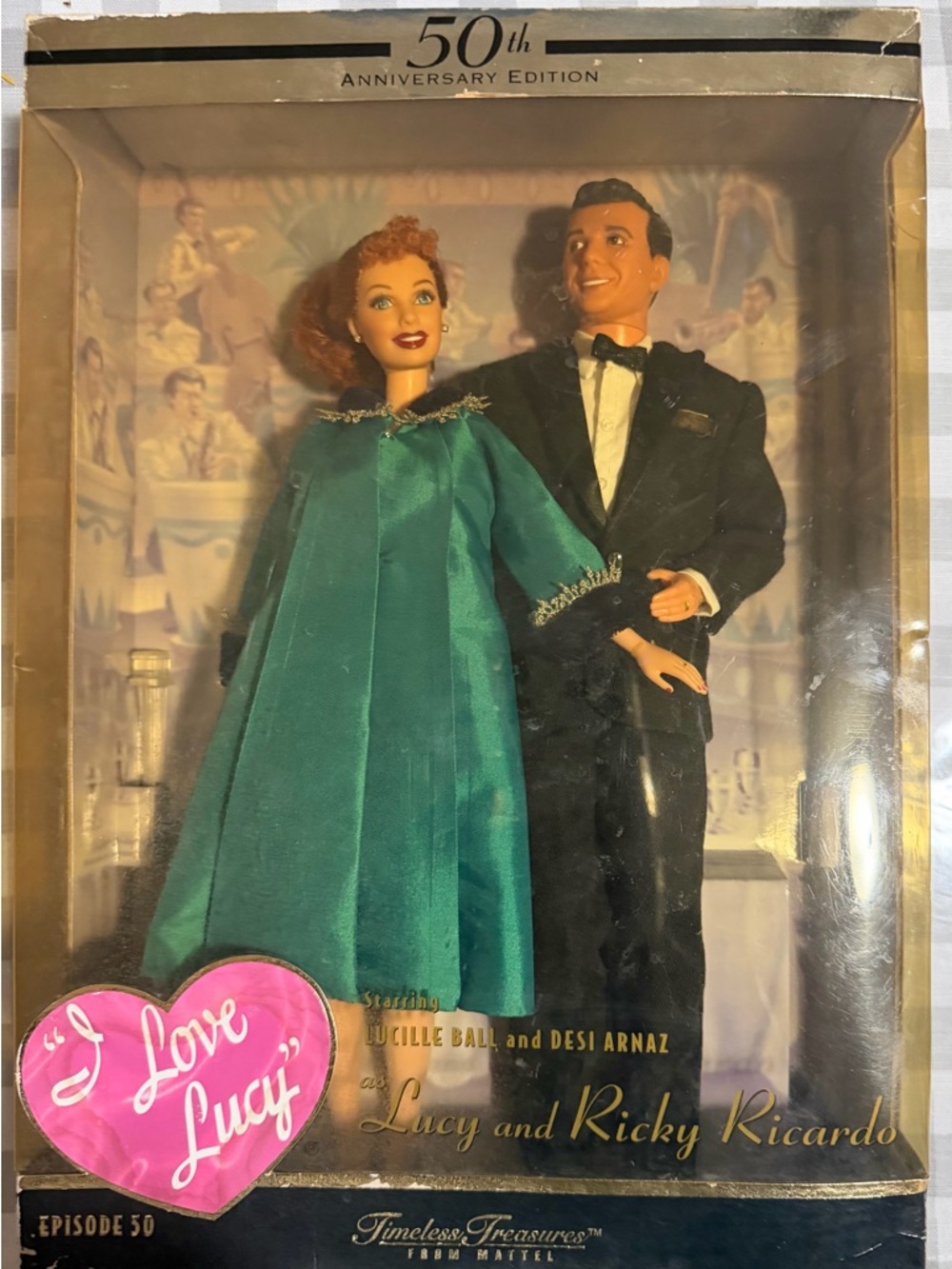 Mattel I Love Lucy Lucy and Ricky 50th Anniversary Doll Set - Green & Black